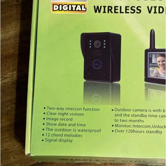 💥Wireless Video Door Phone Intercom/Door Bell Digital/2 Color Monitors/Security - Picture 15 of 15